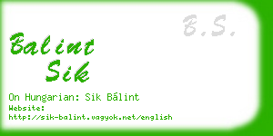 balint sik business card